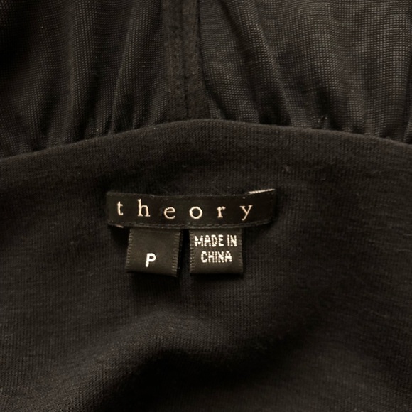 Theory V-neck Draped Pleated Swing Dress Black - Picture 5 of 7